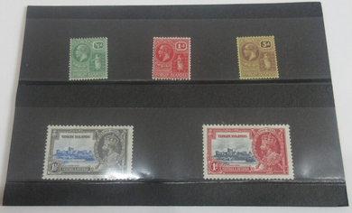 George V British Virgin Islands 1/2d - 3d 5 x Stamps Windsor Castle