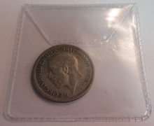 Load image into Gallery viewer, 1936 KING GEORGE V BARE HEAD .500 SILVER F-VF ONE SHILLING COIN IN CLEAR FLIP
