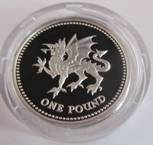 Load image into Gallery viewer, 1995 WELSH DRAGON SILVER PROOF £1 ONE POUND COIN ROYAL MINT BOX &amp; COA

