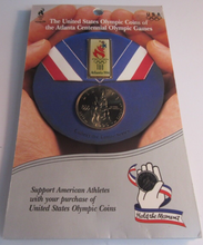 Load image into Gallery viewer, 1995 USA OLYMPIC COINS OF THE ATLANTA CENTENNIAL OLYMPIC GAMES &amp; PIN BADGE
