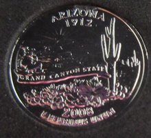 Load image into Gallery viewer, 2008 UNITED STATES MINT STATE QUARTER DOLLAR ARIZONA 1912 PLATINUM PLATED
