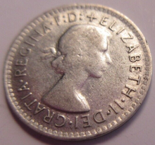 Load image into Gallery viewer, QUEEN ELIZABETH II 3d .500 SILVER THREEPENCE COIN 1956 AUSTRALIA VF &amp; FLIP
