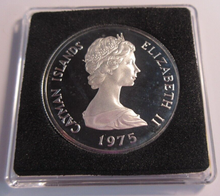 Load image into Gallery viewer, 1975 CAYMAN ISLANDS  POINCIANA FLOWER SILVER PROOF $1 DOLLAR KEY DATE

