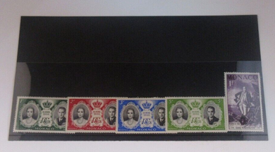 Grace Kelly & Prince Rainier III 1F - 5F 1956 Monaco 5 Stamp Set MNH