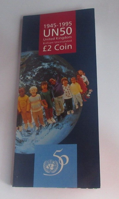 1995 United Nations For Peace 50 Years Royal Mint UK BUnc £2 Sealed Coin Pack