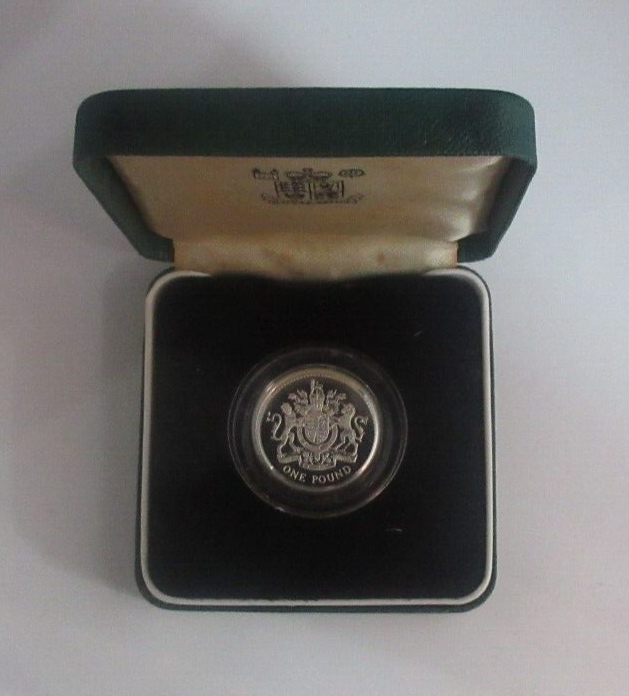 1993 Royal Arms Silver Proof Piedfort UK Royal Mint £1 Coin Boxed With COA
