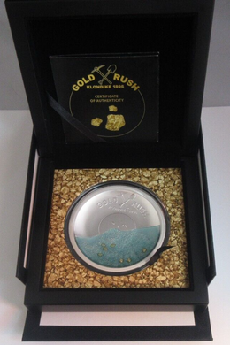 2021 Gold Rush 1896 Silver Proof 50g Solomon Islands $5 Dollars Coin Box & COA