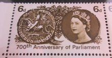 Load image into Gallery viewer, QUEEN ELIZABETH II 6d EDGE BLOCK 4 X STAMPS MNH IN CLEAR FRONTED STAMP HOLDER
