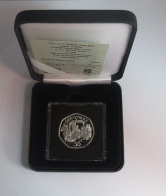 1991 Christmas Birth of Christ Isle of Man Silver Proof 50p Coin Boxed With COA