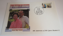 Load image into Gallery viewer, QUEEN ELIZABETH II HAPPY &amp; GLORIOUS 40th ANNIVERS 4 FIRST DAY COVERS - GAMBIA
