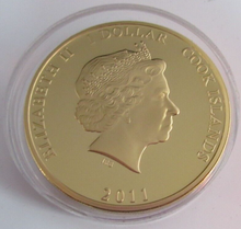 Load image into Gallery viewer, 2011 ROYAL ENGAGEMENT ANNOUNCEMENT GOLD PLATED COOK ISLANDS  $1 COIN/COA

