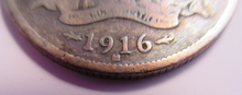 Load image into Gallery viewer, KING GEORGE V ONE SHILLING COIN .925 SILVER G-F 1916 AUSTRALIA IN CLEAR FLIP
