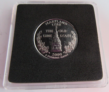 Load image into Gallery viewer, 2000 UNITED STATES MINT STATE QUARTER DOLLAR MARYLAND 1788 PLATED IN PLATINUM
