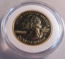 Load image into Gallery viewer, 1999 FIVE STATEHOOD QUARTER DOLLARS GOLD PLATED SPECIAL EDITION 5 COIN SET BOXED
