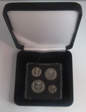 1844 Maundy Money Queen Victoria 1d - 4d 4 UK Coin Set In Quadrum Box EF - Unc