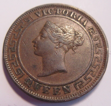 Load image into Gallery viewer, 1870 QUEEN VICTORIA CEYLON ONE CENT COIN EF+ PRESENTED IN PROTECTIVE CLEAR FLIP
