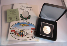 Load image into Gallery viewer, 1985 QEII CHRISTMAS COLLECTION IOM BB MARK DIAMOND FINISH 50P COIN CARD BOX &amp;COA
