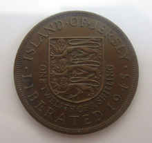 Load image into Gallery viewer, 1945 Liberation of Jersey 1/12th of a Shilling 2 x QEII &amp; KGVI Coins

