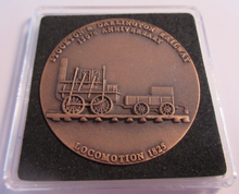 Load image into Gallery viewer, 1975 STOCKTON &amp; DARLINGTON RAILWAY BRONZE PROOF MEDAL BOXED
