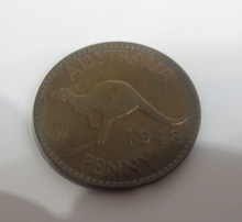 Load image into Gallery viewer, George VI 1948 Australia Kangaroo Penny UK Melbourne Mint EF+ Coin
