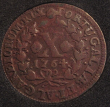 Load image into Gallery viewer, 1764 JOSE I PORTUGAL 10 REIS COPPER COIN PRESENTED IN QUADRANT CAPSULE
