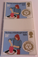 Load image into Gallery viewer, 1981 DUKE OF EDINBURGH AWARDS DECIMAL STAMPS GUTTER PAIRS MNH IN STAMP HOLDER
