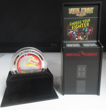 Load image into Gallery viewer, 2020 Mortal Kombat Klassic Silver Proof NIUE $2 Coin In Arcade Machine Box
