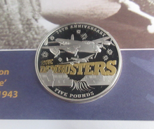 Load image into Gallery viewer, 2013 Dambusters Operation Chastise Silver Proof Guernsey RM £5 Coin + Black Case
