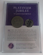 Load image into Gallery viewer, 2022 Platinum Jubilee Queen Elizabeth II 1953 Crown &amp; 50p UK Royal Mint Coins
