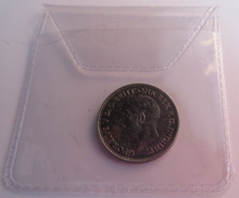 Load image into Gallery viewer, 1930 KING GEORGE V BARE HEAD .500 SILVER UNC 6d SIXPENCE COIN IN CLEAR FLIP
