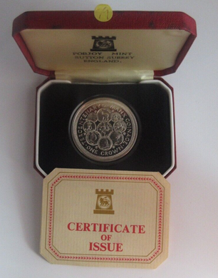 1979 Manx Coinage Tercentenary Silver Proof 1 Crown Coin Isle of Man Boxed + COA