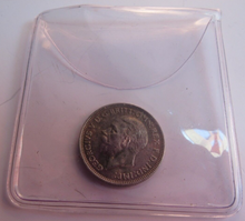 Load image into Gallery viewer, 1936 KING GEORGE V BARE HEAD .500 SILVER UNC 6d SIXPENCE COIN IN CLEAR FLIP
