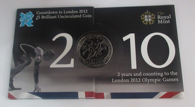 2010 Olympics Countdown 2 London 2012 Royal Mint UK BUnc £5 Coin Pack