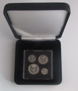 1826 Maundy Money George IV 1d - 4d 4 UK Coin Set In Quadrum Box EF - Unc