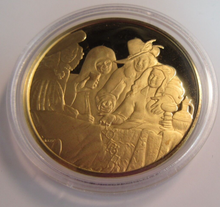 Load image into Gallery viewer, 1975 THE GENIUS OF VERMEER HALLMARKED 24CT GOLD PLATED .925 SILVER 32G MEDAL
