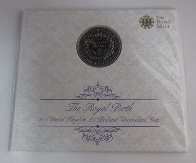 2015 The Royal Birth Duke + Duchess of Cambridge RM UK BUnc £5 Coin Sealed Pack