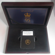 Load image into Gallery viewer, 2021 HM Queen Elizabeth II 95th Birthday 9ct Gold Proof Coin Slabbed Box/COA
