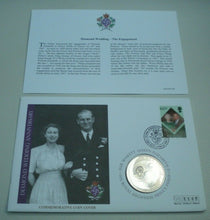 Load image into Gallery viewer, 2007 DIAMOND WEDDING ANNIVERSARY BUNC ONE DOLLAR COIN COVER PNC, STAMP AND COA

