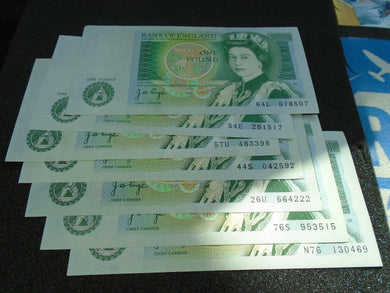 Bank of England PAGE UNC One Pound £1 Banknotes BUY 1 RANDOM BANK NOTE