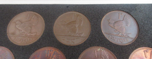 Load image into Gallery viewer, Eire Harp Pennies 1935 - 1966 Irish 10 coin set In Royal Mint Blue Book
