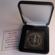 Load image into Gallery viewer, 1989 QEII ROYAL VISIT GEM BUNC BAILIWICK OF JERSEY £2 TWO POUND CROWN COIN BOXED
