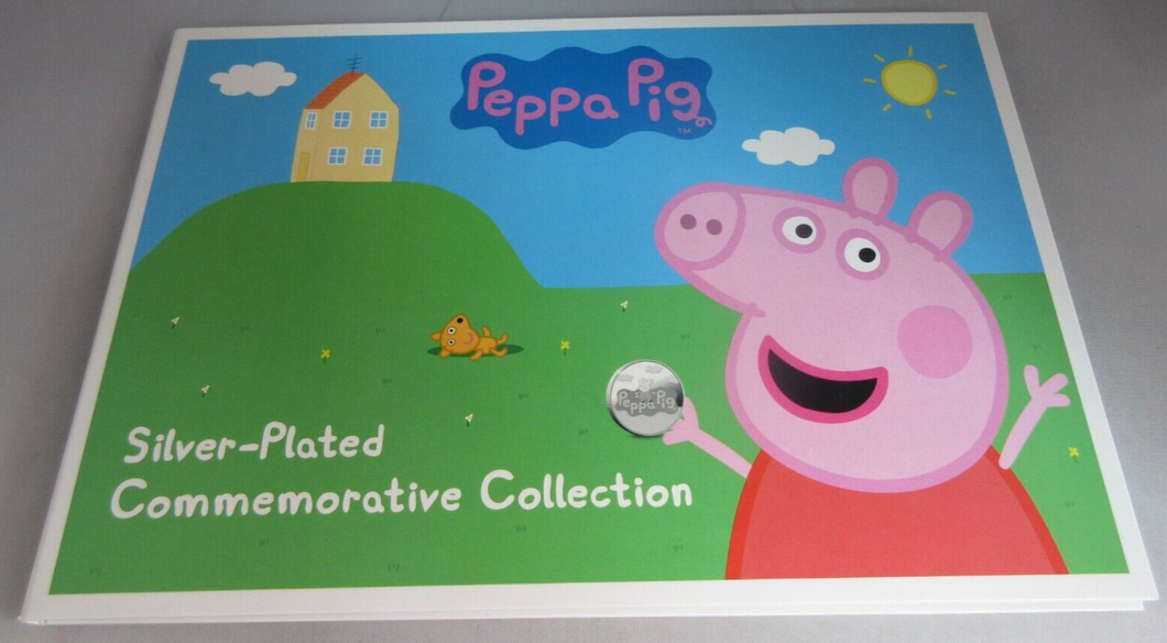 PEPPA PIG SILVER PLATED COMMEMORATIVE COLLECTION  IN PACK COMPLETE 6 MEDALS