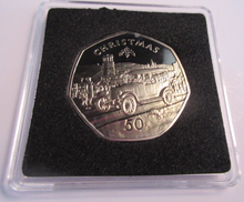 Load image into Gallery viewer, 1983 QEII CHRISTMAS COLLECTION IOM BB MARK DIAMOND FINISH 50P COIN CARD BOX &amp;COA
