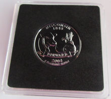 Load image into Gallery viewer, 2004 UNITED STATES MINT STATE QUARTER DOLLAR WISCONSIN 1848 PLATINUM PLATED
