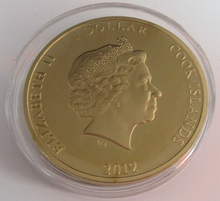 Load image into Gallery viewer, 2012 TUSK TRUSTS US PATRONS CIRCLE 2011 GOLD PLATED COOK ISLANDS  $1 COIN/COA
