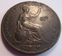 Load image into Gallery viewer, QUEEN VICTORIA PENNY 1853 YOUNG HEAD VF IN PROTECTIVE CLEAR FLIP
