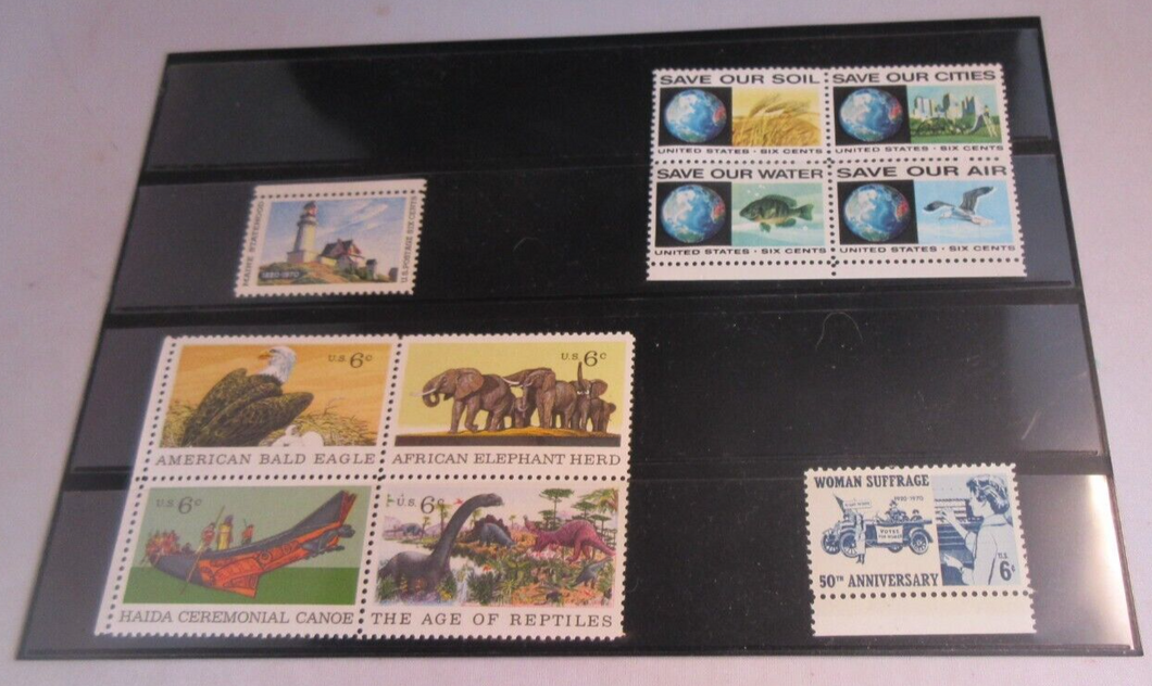 1960-1970 UNITED STATES STAMPS MNH IN CLEAR FRONTED STAMP HOLDER