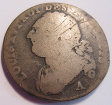 Load image into Gallery viewer, 1791 A KING LOUIS XVI 16TH 12 DENIER COIN IN PROTECTIVE CLEAR FLIP
