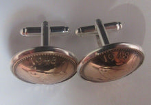 Load image into Gallery viewer, George VI Farthing Domed Cufflinks UK Coin Crafts gifts Birthdays &amp; Christmas
