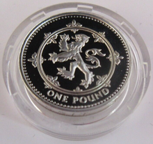 Load image into Gallery viewer, 1999 LION RAMPANT SILVER PROOF £1 ONE POUND COIN WITH ROYAL MINT BOX &amp; COA
